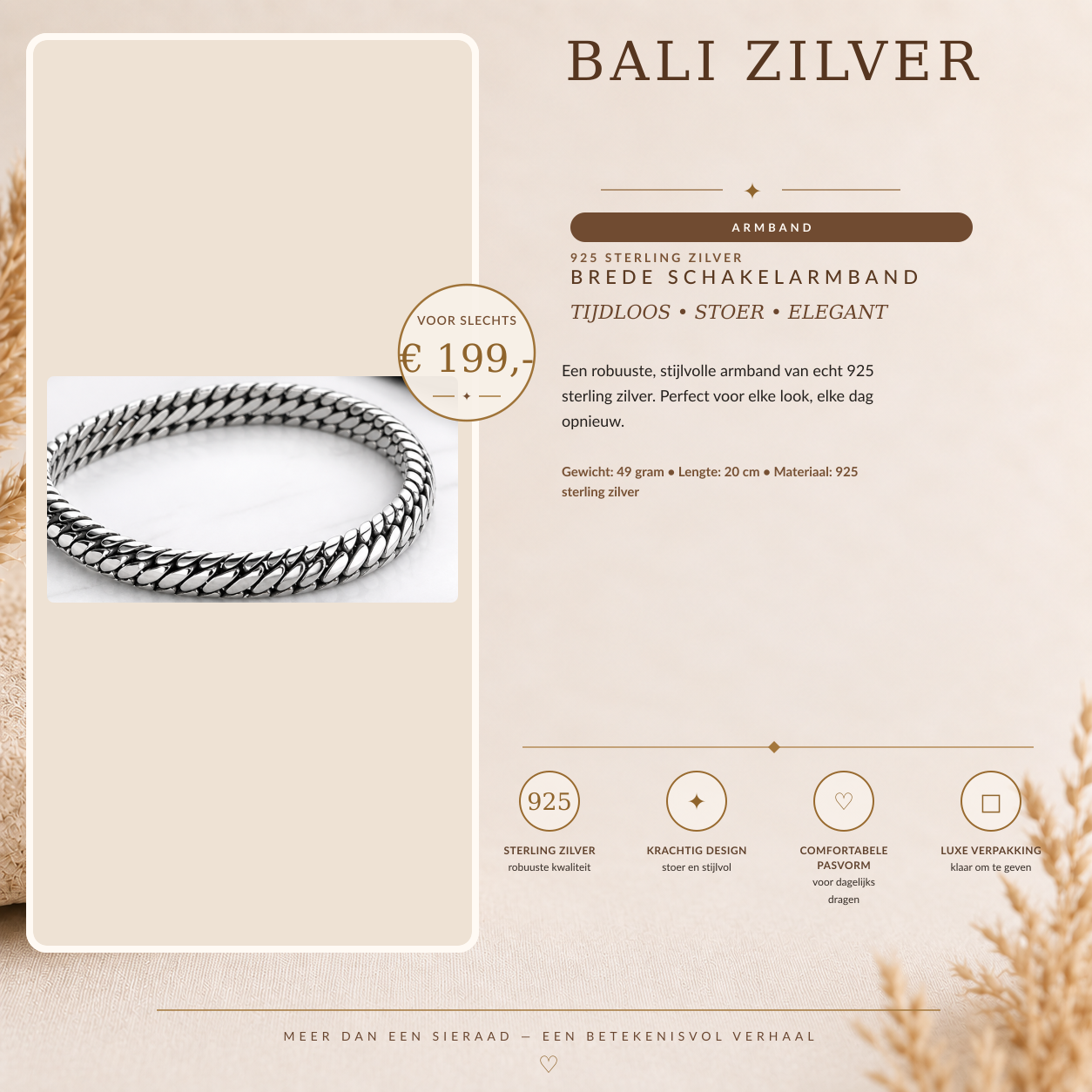 Zware zilveren Cuban armband