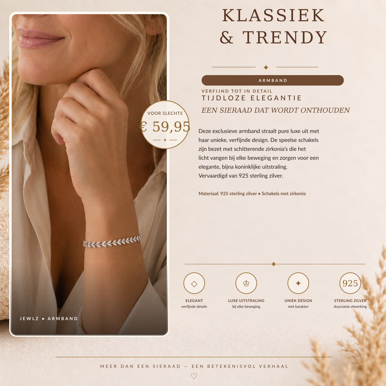 Zilveren armband met heldere steendetails