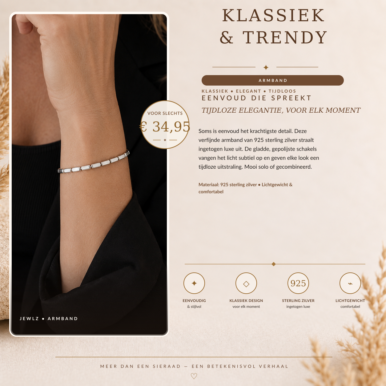 Strakke zilverkleurige armband