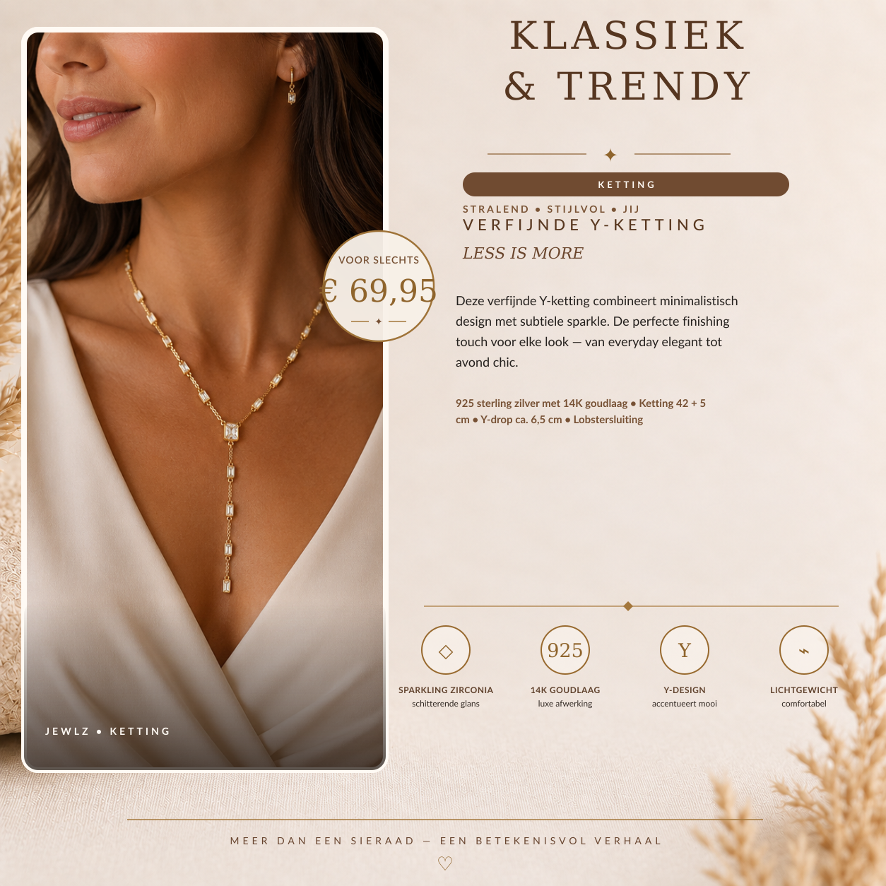Vergulde ketting met hanger